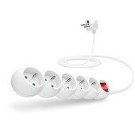 CONNECT IT 230V extension, 5 sockets + switch, 2m, white - Extension Cable