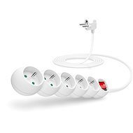 CONNECT IT 230V extension, 5 sockets + switch, 3m, white - Extension Cable
