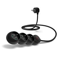 CONNECT IT extension 230 V, 3 sockets, 1.5 m, with switch, black - Extension Cable