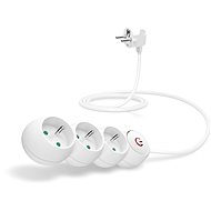 CONNECT IT extension 230 V, 3 sockets, 1.5 m, with switch, white - Extension Cable