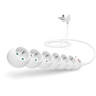 CONNECT IT extension 230 V, 6 sockets, 5 m, with switch, white - Extension Cable