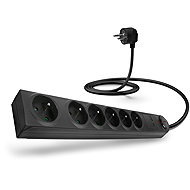 CONNECT IT Extension Lead with Surge Protection, 6 Sockets, 1.5m, Black - Surge Protector 