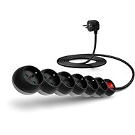 CONNECT IT Extension Cord, 6 sockets + switch, 3m, black - Power Cable