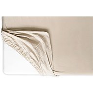 HEDDA Jersey Lycra premium sheet beige, size 90 × 200 cm - Bedsheet