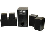 REPRO Genius Home Theater SW-5.1 HT černé (black), 45W sub, 4x 15W sat, 15W cent. - dřevěné - Reproduktor