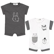 MAYORAL boys set 2pcs short overalls, white/grey - Baby Romper