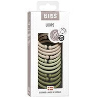 Bibs Rings Loops 12pcs Vanilla/Sage/Olive - Baby Rattle