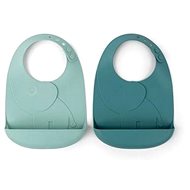 Done by Deer Peekaboo set 2pcs Elphee bibs - blue - Bib