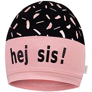 Broel dívčí čepice Collett černá/růžová II 48 cm - Children's Hat