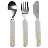 Done by Deer cutlery set - grey/gold - Children's Cutlery