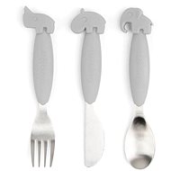 Done by Deer Easy-grip cutlery set Deer friends - grey - Children's Cutlery