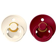 Bibs Colour natural rubber soother 2 pcs Ivory / Ruby - size 1 (0-6m. ) - Baby Pacifier