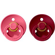 Bibs Colour natural rubber soother 2 pcs Coral / Ruby - size 2 (6-18m. ) - Baby Pacifier