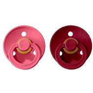 Bibs Colour natural rubber soother 2 pcs Coral / Ruby - size 1 (0-6m. ) - Baby Pacifier