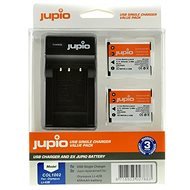 Jupio set 2x Li-40B (Li-42B / NP45 / D-Li63 / EN-EL10) 650 mAh + USB töltő - Fényképezőgép akkumulátor