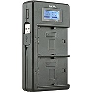 Jupio USB Dedicated Duo Charger LCD for Sony NP-FM50, NP-F550/F750/F970 - Camera & Camcorder Battery Charger