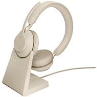 Jabra Evolve2 65 MS Stereo USB-A Stand Beige - Vezeték nélküli fül-/fejhallgató
