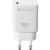 Cellularline USB-C csatlakozóval, Power Delivery (PD) 18 W - fehér - Töltő adapter