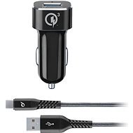 Cellularline Tetra Force USB-C 18W, fekete - Autós töltő
