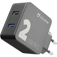 Cellularline Multipower 2 PRO with Smartphone Detect 2 x USB port 30W black - AC Adapter