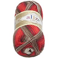 DIVA batik 100g - 4574 white, beige, burgundy - Yarn