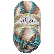 DIVA batik 100g - 4603 white, beige, turquoise - Yarn