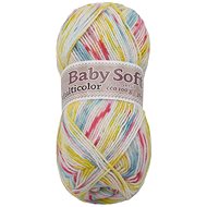 Baby soft multicolour 100g - 606 white, yellow, turquoise, pink - Yarn