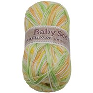 Baby soft multicolour 100g - 608 white, yellow, orange, green - Yarn