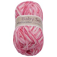 Baby soft multicolour 100g - 611 white, pink - Yarn