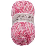 Baby soft multicolour 100g - 610 white, pink, purple - Yarn