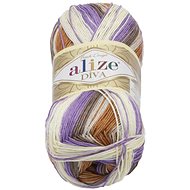 DIVA batik 100g - 7391 white, beige, purple - Yarn