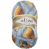 DIVA batik 100g - 7647 yellow, orange, brown, blue - Yarn