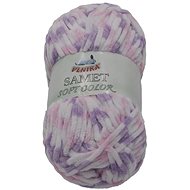 VLNIKA s. r. o. Velvet Soft colour 100g - 11 pink, purple, white - Yarn
