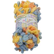 VLNIKA s. r. o. Puffy colour 100g - 6314 yellow, blue, orange - Yarn