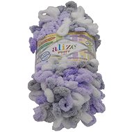 VLNIKA s. r. o. Puffy colour 100g - 6372 white, purple, grey - Yarn