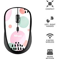 Trust Yvi Wireless Mouse Pink Circles - Mouse