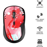 Trust Yvi Wireless Mouse Red Brush - Mouse