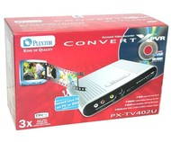 PLEXTOR PX-TV402U ConvertX, USB2.0 externí HW převodník do DivX+MPEG-1/2/4, TV tuner - -