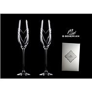 B. BOHEMIAN Wedding champagne glasses 210 ml HEARTS 2 pcs - Glass