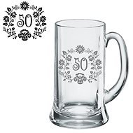 JTF Pintes söröskorsó 0,5 l 50 éves jubileum virágos motívum - Pohár