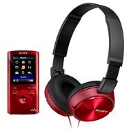 Sony WALKMAN NWZ-E384 + MDR-ZX310 - červený - MP3 prehrávač