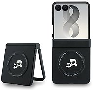 Karl Lagerfeld PU Karl and Choupette Heads Magnetic for Samsung Galaxy Z Flip 8 Black - Protective Case