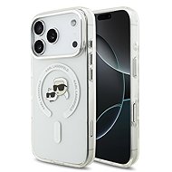Karl Lagerfeld IML K&CH Heads Metal Frame MagSafe pro iPhone 18 Pro White - Protective Case