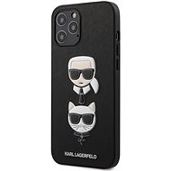 Karl Lagerfeld Saffiano K&C Heads for Apple iPhone 12 Pro Max, Black - Phone Cover