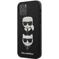 Karl Lagerfeld Saffiano K&C Heads for Apple iPhone 12/12 Pro, Black - Phone Cover