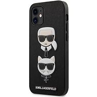 Karl Lagerfeld Saffiano K&C Heads for Apple iPhone 12 Mini, Black - Phone Cover