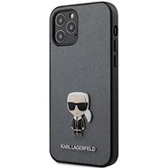 Karl Lagerfeld Saffiano Iconic for Apple iPhone 12/12 Pro, Silver - Phone Cover