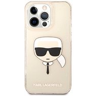 Karl Lagerfeld TPU Full Glitter Karl Head Cover for Apple iPhone 13 Pro Gold - Phone Cover