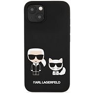 Karl Lagerfeld and Choupette Liquid Silicone Apple iPhone 13 fekete tok - Telefon tok