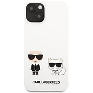 Karl Lagerfeld and Choupette Liquid Silicone na Apple iPhone 13 White - Kryt na mobil